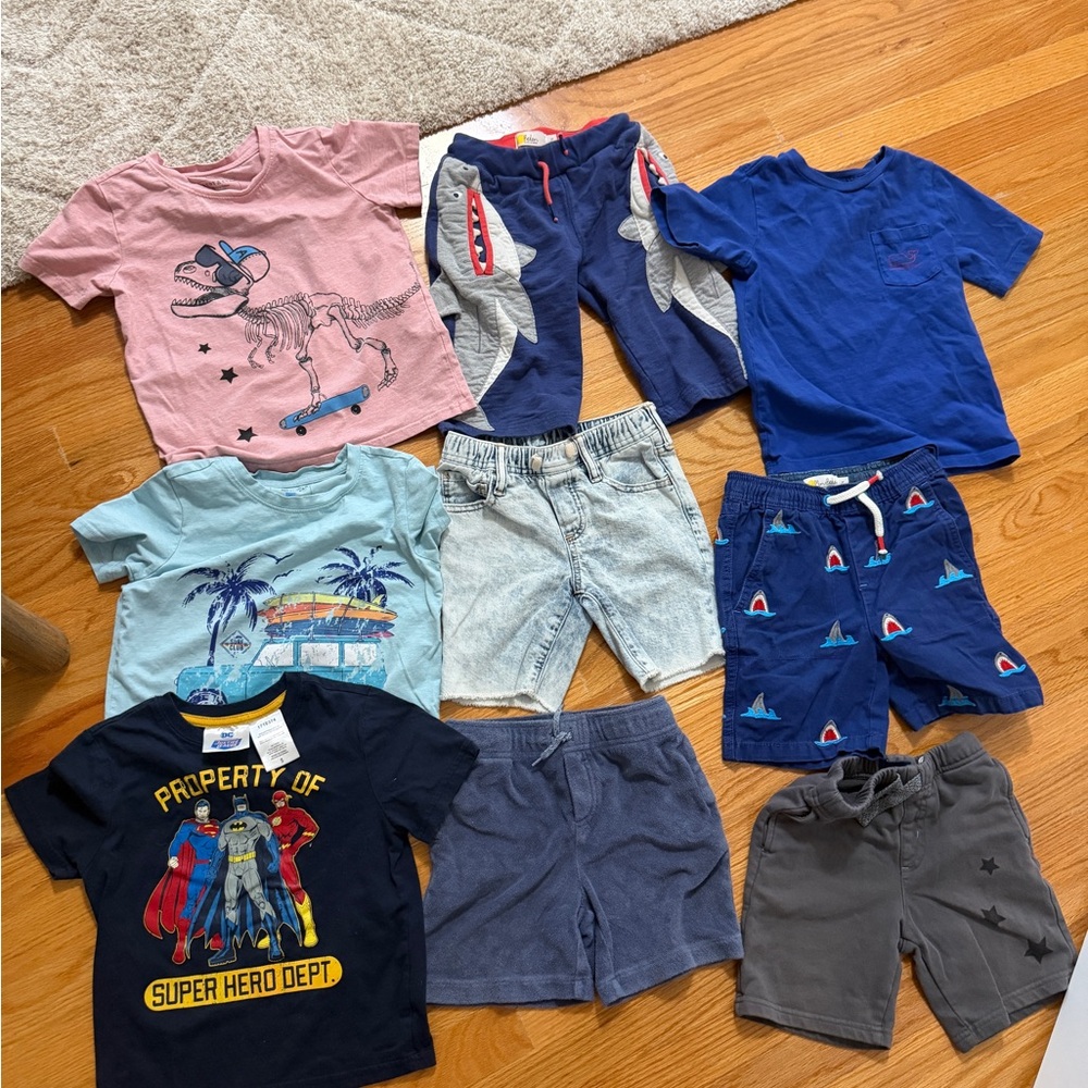 5T boy Kids Summer bundle - 9pcs Tops with Shorts